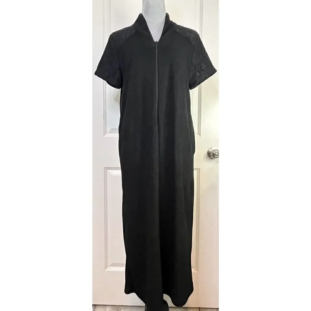 Womens Caftan Robe Long Short Sleeved Embroidered Lace Sleep Gown S Cottagecore